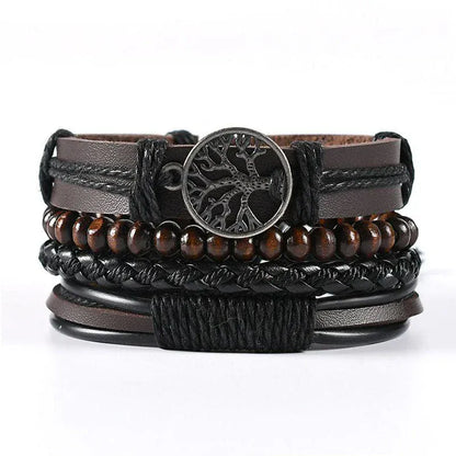 4Pcs/ Set Leather Bracelets For Men. - BLAKESTORE-NG