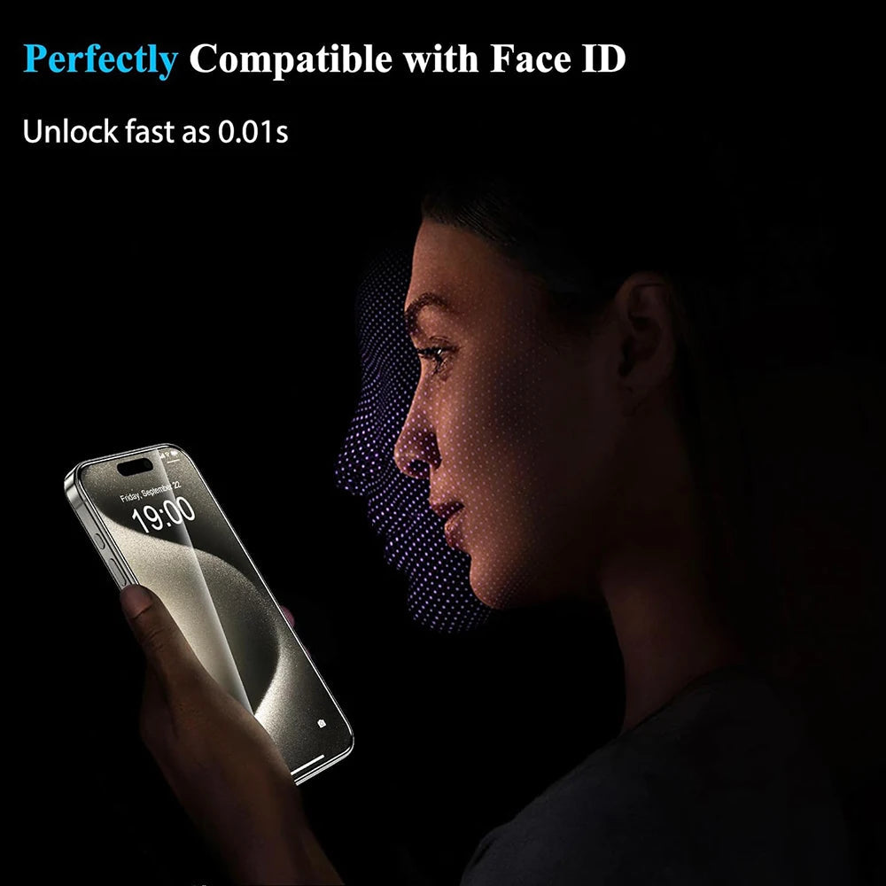 4Pcs Tempered Glass For iPhone 16 15 14 13 12 11 Pro Max - Maison Novaire