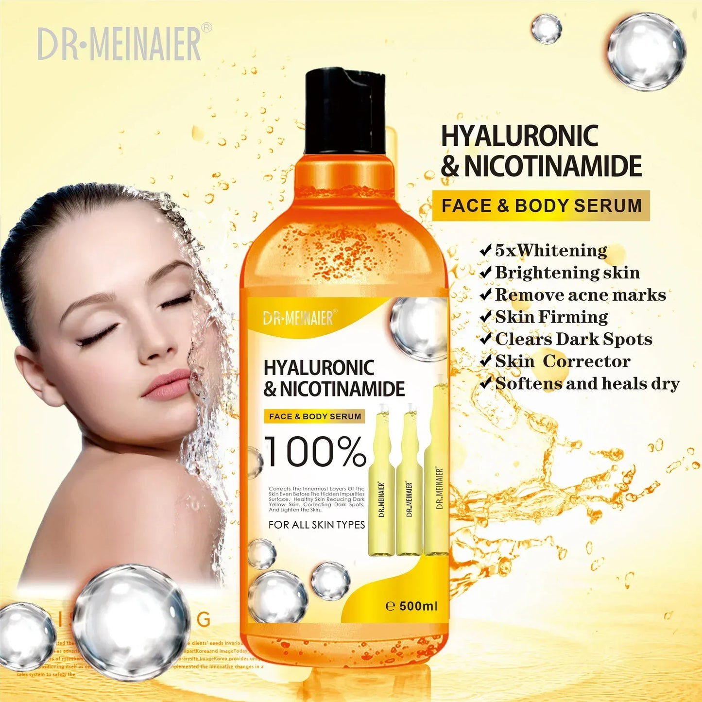 500ml Hyaluronic Acid Brightening Face & Body Serum - Maison Novaire #