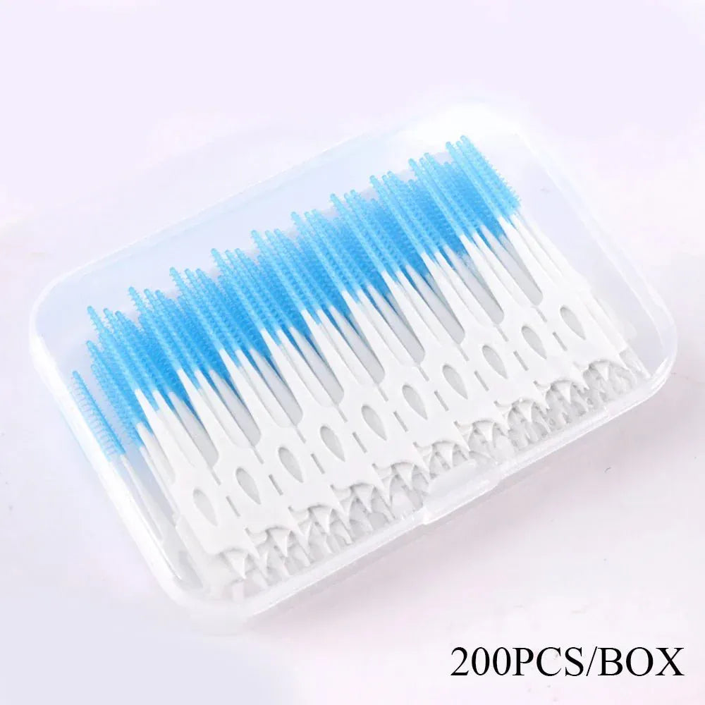 50pcs Interdental Brush & Floss Picks – Bamboo Charcoal - Maison Novaire