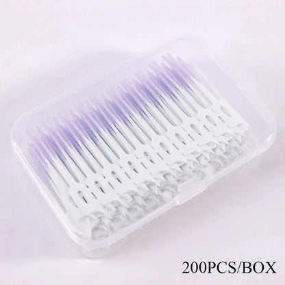 50pcs Interdental Brush & Floss Picks – Bamboo Charcoal - Maison Novaire