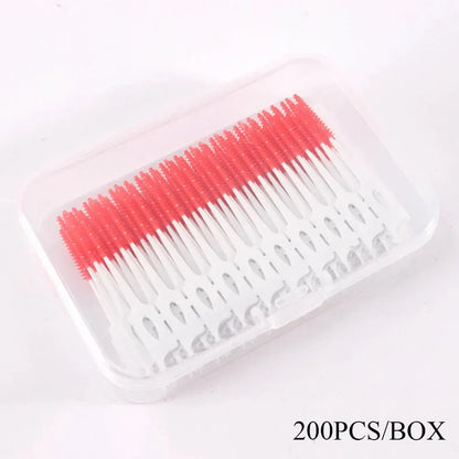 50pcs Interdental Brush & Floss Picks – Bamboo Charcoal - Maison Novaire