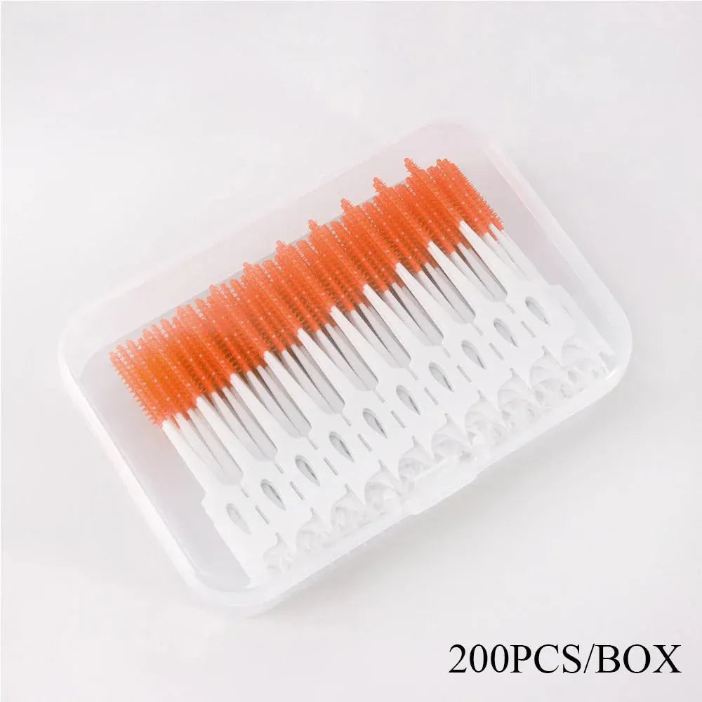 50pcs Interdental Brush & Floss Picks – Bamboo Charcoal - Maison Novaire