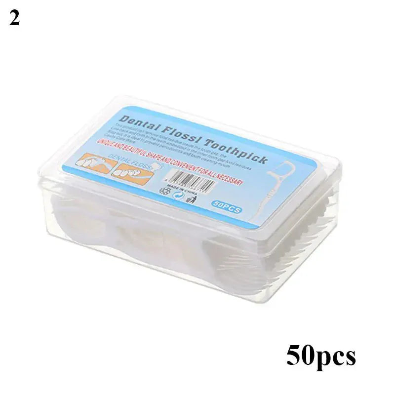 50pcs Interdental Brush & Floss Picks – Bamboo Charcoal - Maison Novaire