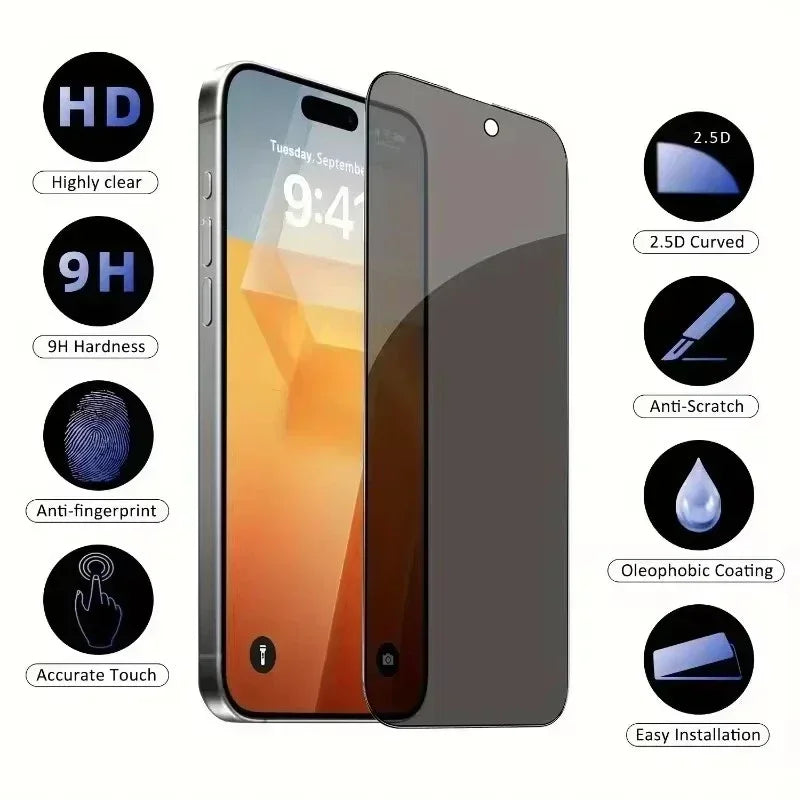 5Pcs Full Cover Antispy Screen Protector. - Maison Novaire #
