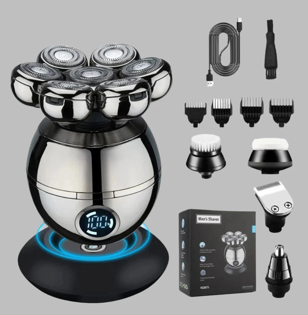 7D Floating Head Electric Shaver | Men’s Waterproof Rotary Foil Shaver for Close Smooth Shave & Beard Trimming - BLAKESTORE-NG