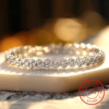 925 Silver Moissanite Bracelet | Lab Diamonds Women’s Fine Jewelry - BLAKESTORE-NG