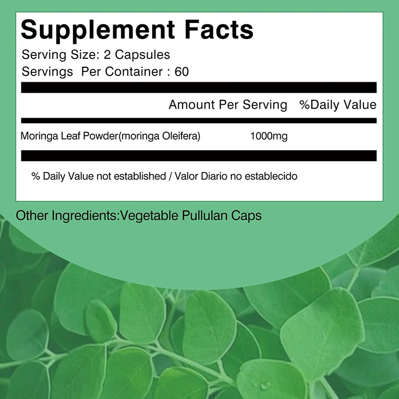 Moringa Supplement - Support Immune System, Energy, Metabolism, Antioxidant