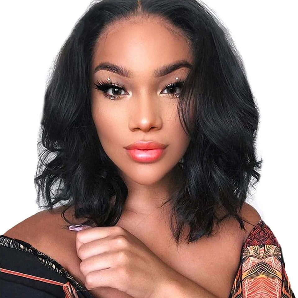 Peruvian Body Wave Bob Wig Lace Front Wigs.