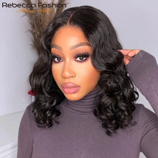 Peruvian Body Wave Bob Wig Lace Front Wigs.