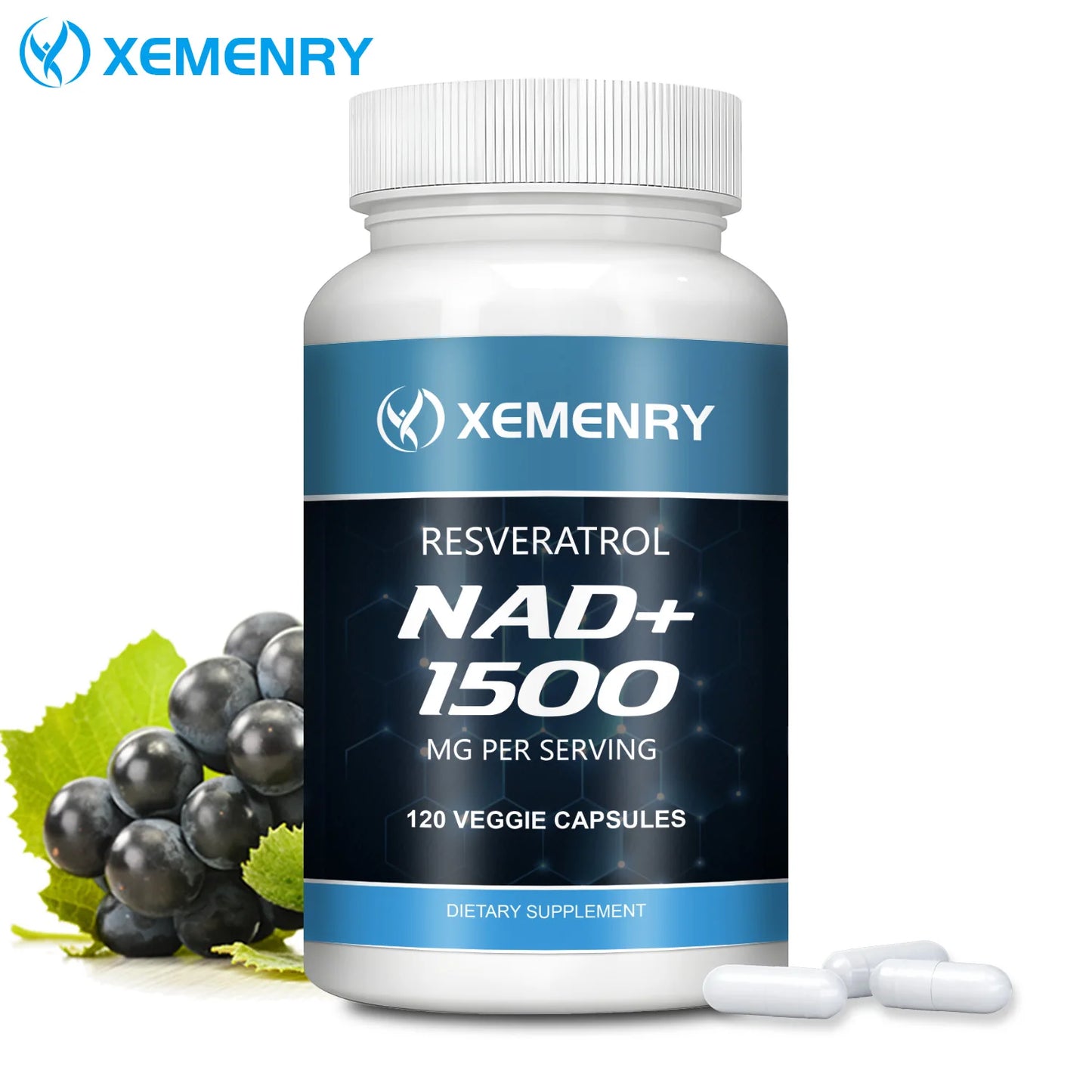 NAD+Supplements - with Resveratrol - Natural Energy Supplement.