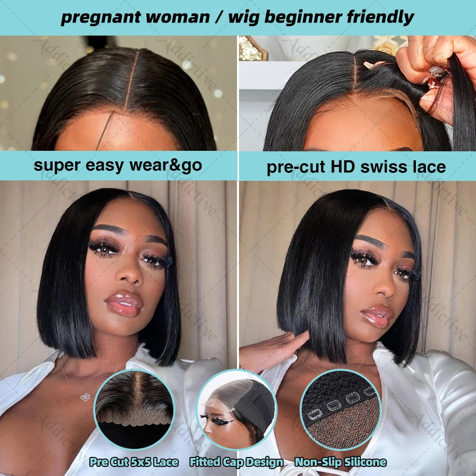 Straight Short Bob 13x4 Lace Frontal Wig