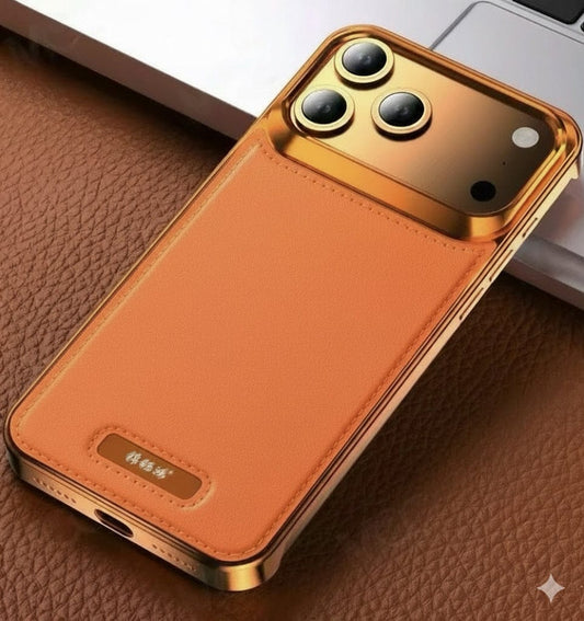Aluminum Alloy Leather Magnetic Phone Case for iPhone Pro Max Series - BLAKESTORE-NG