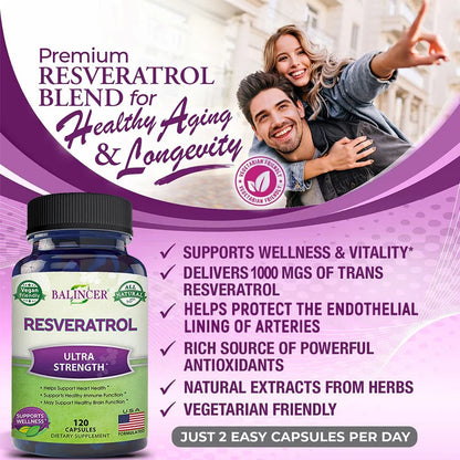 Balincer Resveratrol Cardiovascular Health Support Capsule. - Maison Novaire #