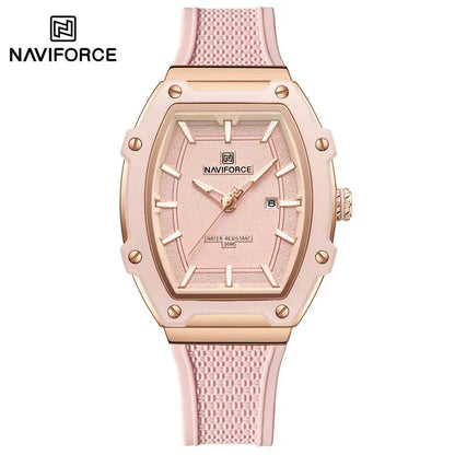 NAVIFORCE Barrel Women’s Watch | Silicone Strap Waterproof Sport Clock - Maison Novaire #