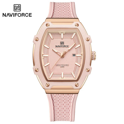 NAVIFORCE Barrel Women’s Watch | Silicone Strap Waterproof Sport Clock - Maison Novaire #