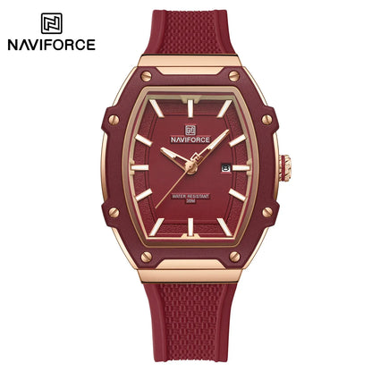 NAVIFORCE Barrel Women’s Watch | Silicone Strap Waterproof Sport Clock - Maison Novaire #
