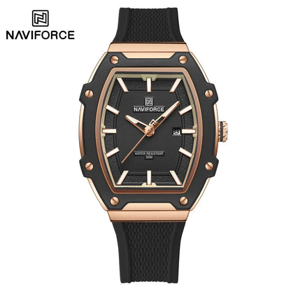 NAVIFORCE Barrel Women’s Watch | Silicone Strap Waterproof Sport Clock - Maison Novaire #