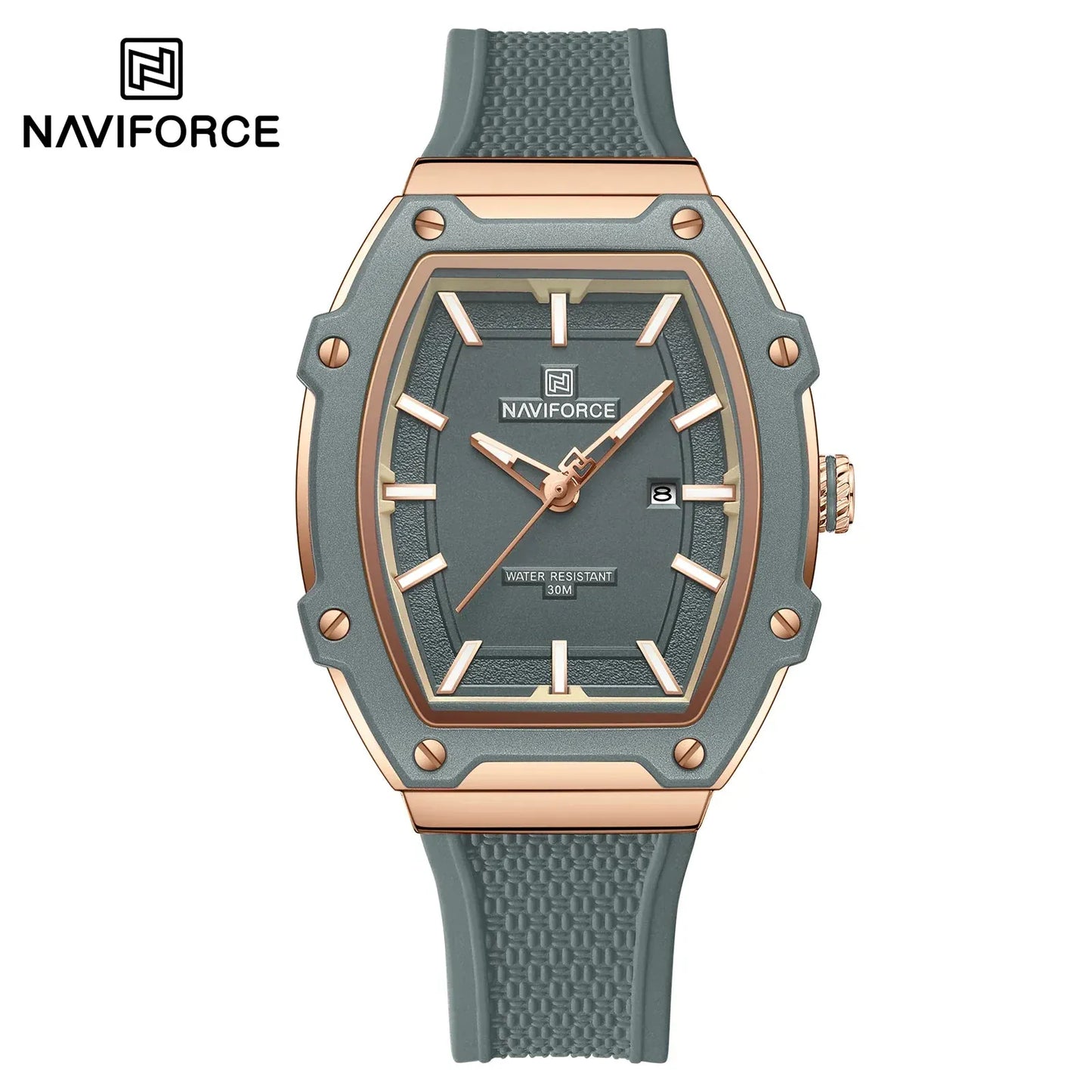 NAVIFORCE Barrel Women’s Watch | Silicone Strap Waterproof Sport Clock - Maison Novaire #
