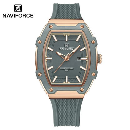 NAVIFORCE Barrel Women’s Watch | Silicone Strap Waterproof Sport Clock - Maison Novaire #