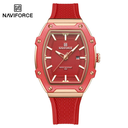 NAVIFORCE Barrel Women’s Watch | Silicone Strap Waterproof Sport Clock - Maison Novaire #