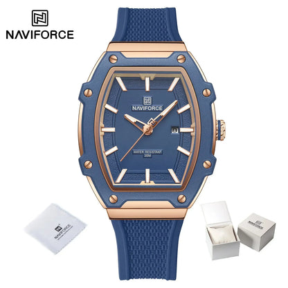 NAVIFORCE Barrel Women’s Watch | Silicone Strap Waterproof Sport Clock - Maison Novaire #