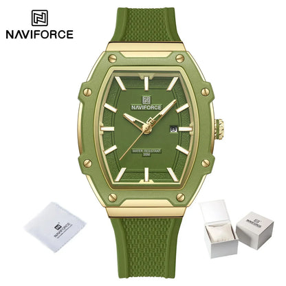 NAVIFORCE Barrel Women’s Watch | Silicone Strap Waterproof Sport Clock - Maison Novaire #