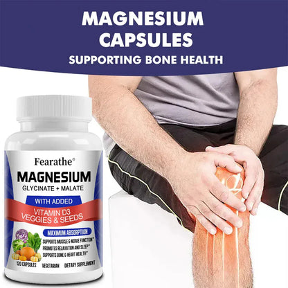 Bone Heart Sleep Nerve Support - Magnesium Glycinate & Malate Complex. - BLAKESTORE-NG