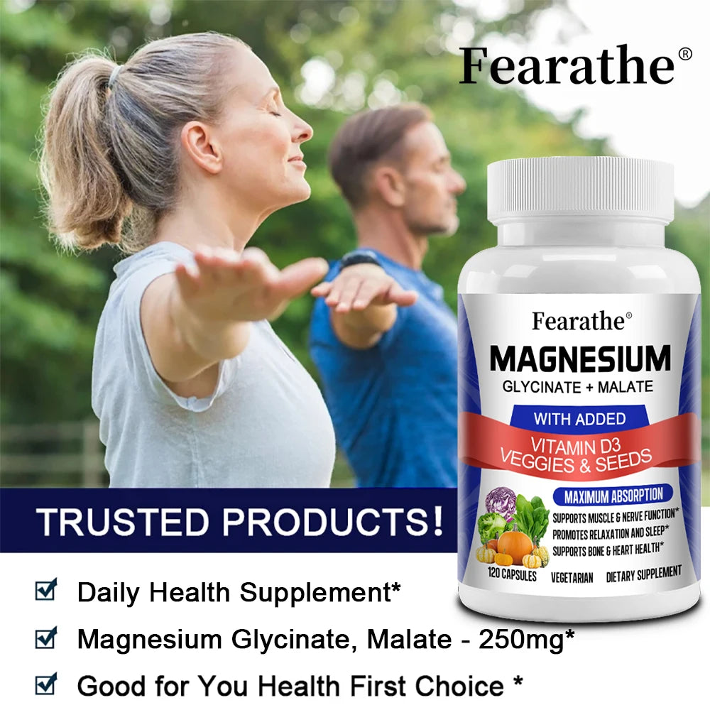 Bone Heart Sleep Nerve Support - Magnesium Glycinate & Malate Complex. - BLAKESTORE-NG