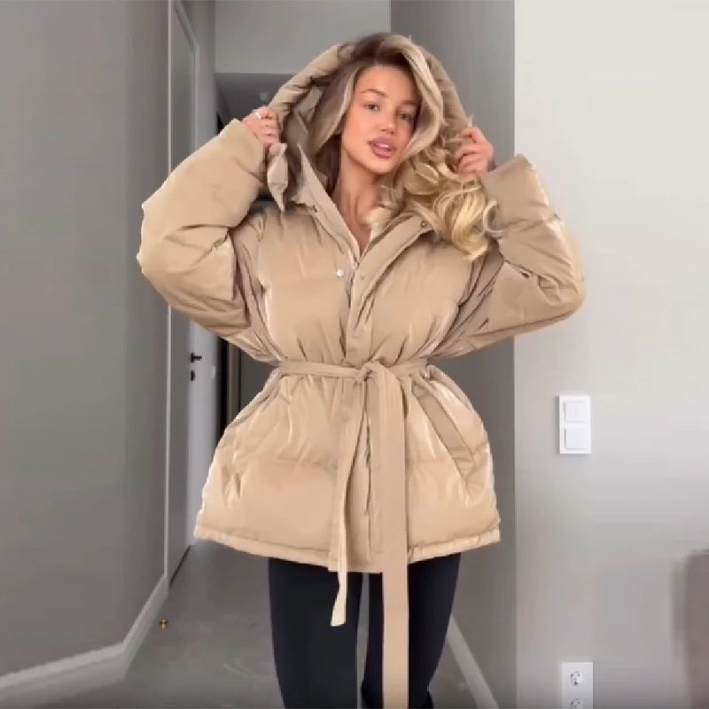 Chic Autumn & Winter Cotton Padded Hoodie Jacket for Women - Maison Novaire #