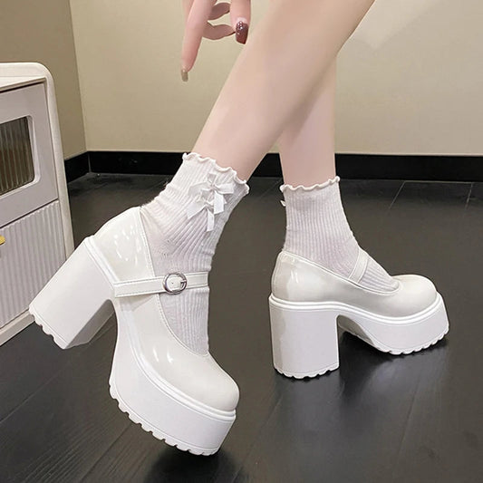 Chunky Platform High Heels Pumps Women. - Maison Novaire