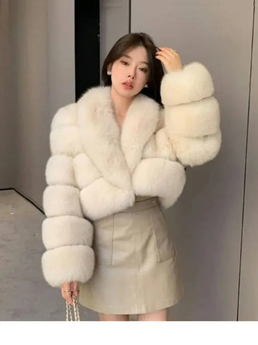 Cropped Faux Fur Coat - Maison Novaire