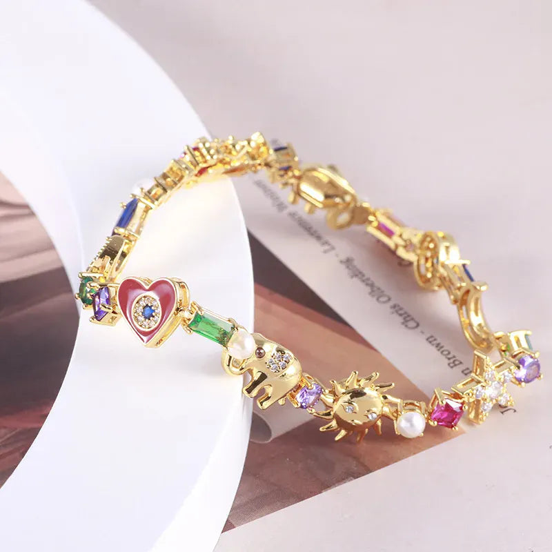 Cute Multi Pendant Geometric Shaped Bangles - BLAKESTORE-NG