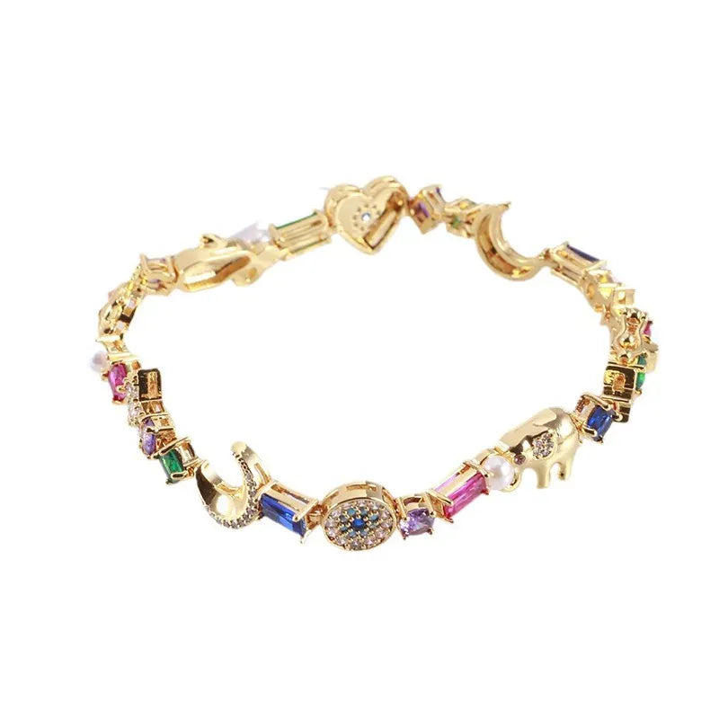 Cute Multi Pendant Geometric Shaped Bangles - BLAKESTORE-NG