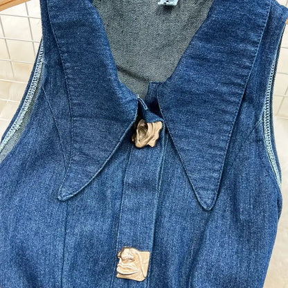 Denim Dress Women| High Waist A-Line Sleeveless 2026 - Maison Novaire