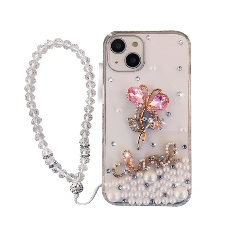Diamond Rhinestone Flower Case Cover For Iphone series. - Maison Novaire #