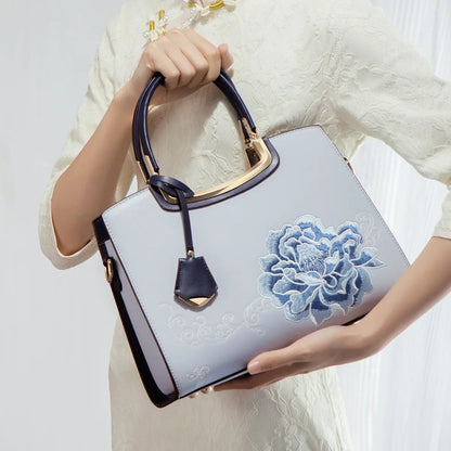 Embroidered Large Capacity Women's Shoulder Bag. High-end Top-handle Bag For Women. - Maison Novaire #
