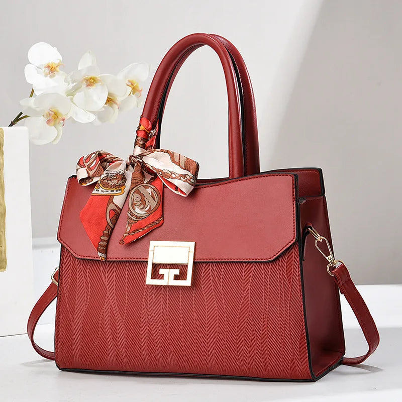 Embroidery Vintage Women Handbag Scarf Bow Classical Shoulder Crossbody Bag. Mother's Day Gift. - Maison Novaire #