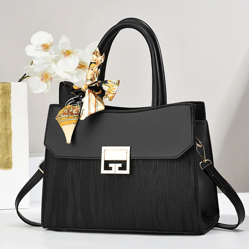 Embroidery Vintage Women Handbag Scarf Bow Classical Shoulder Crossbody Bag. Mother's Day Gift. - Maison Novaire #