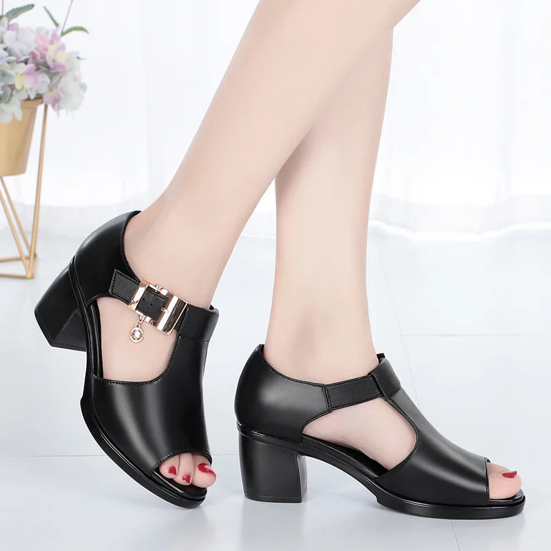 Female Platform Sandals – Casual Chic Height-Boost Shoes - Maison Novaire #
