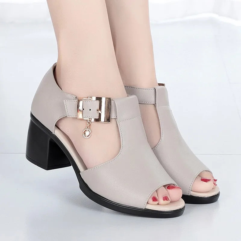 Female Platform Sandals – Casual Chic Height-Boost Shoes - Maison Novaire #