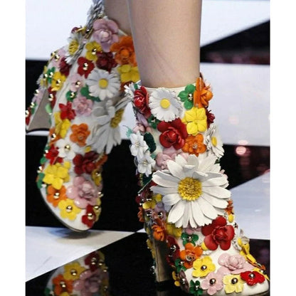 Flower Crystal Boots - Maison Novaire #
