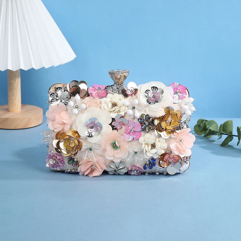 Flowery Evening Clutch Bag. - Maison Novaire #