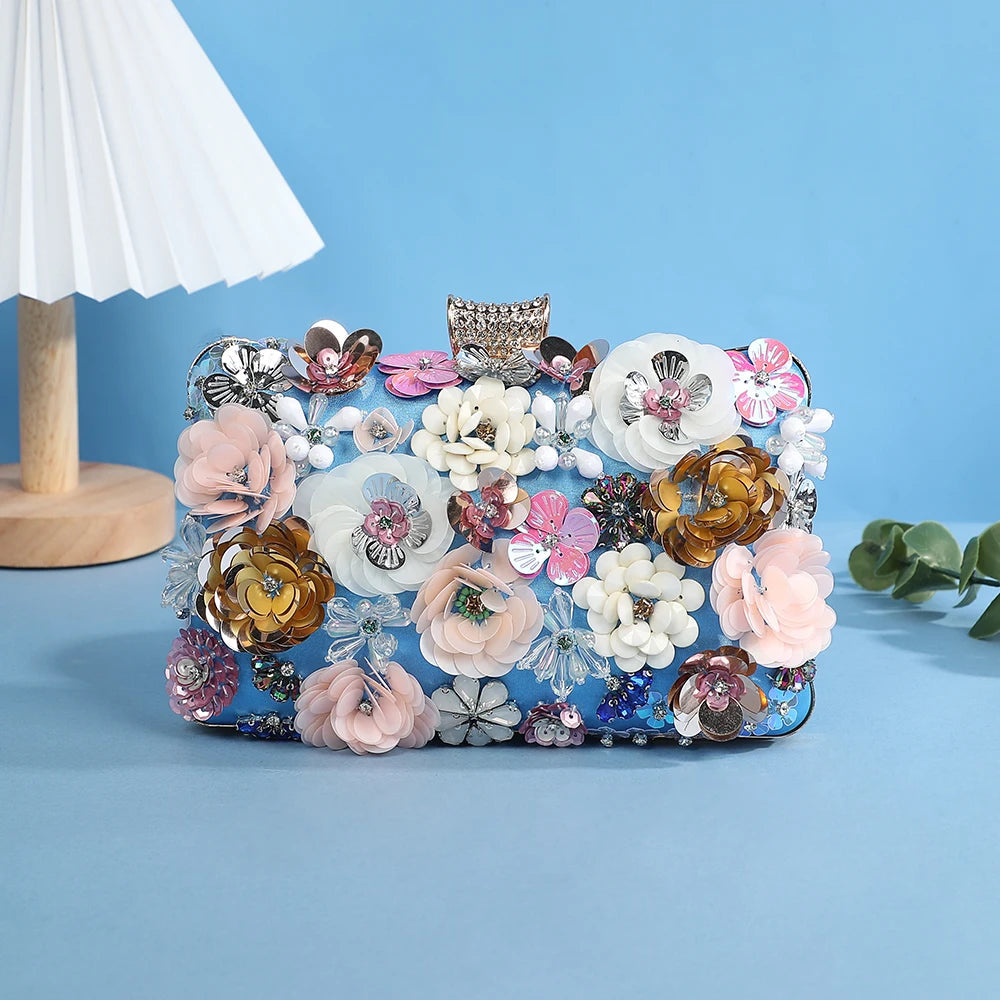 Flowery Evening Clutch Bag. - Maison Novaire #