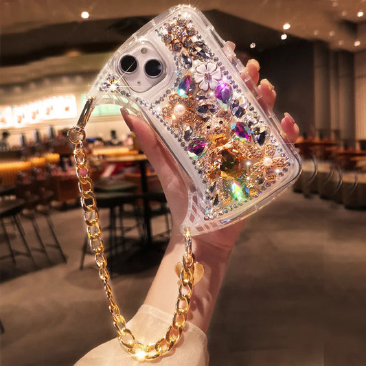 Full Diamond Bear crystal phone case. - Maison Novaire