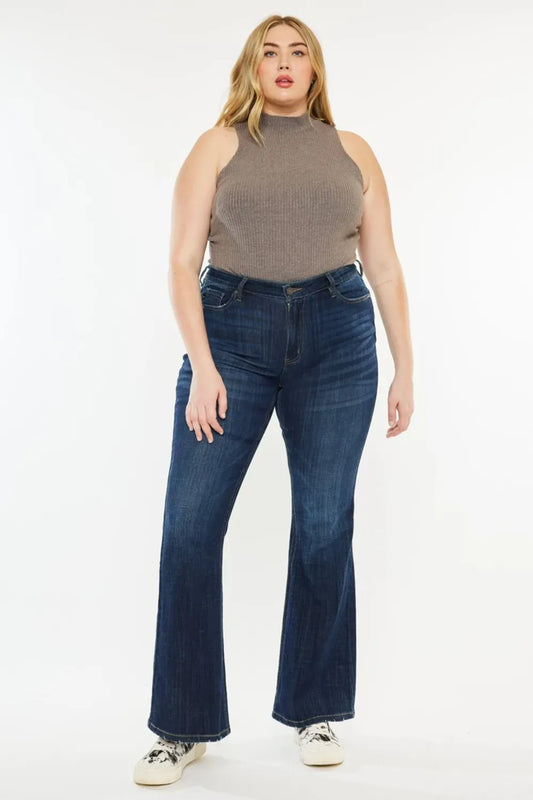 Full Size Mid Rise Flare Jeans - BLAKESTORE-NG