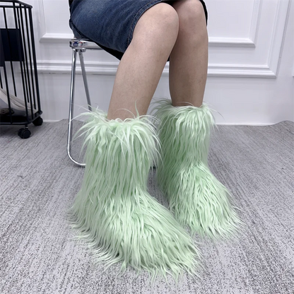 Fur Snow Boots for Winter. - Maison Novaire #