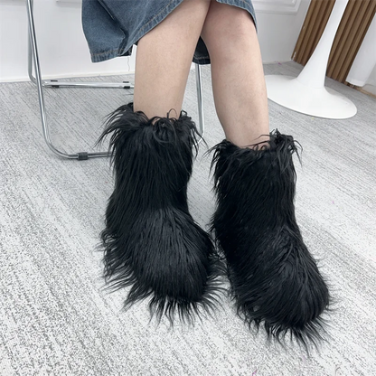 Fur Snow Boots for Winter. - Maison Novaire #