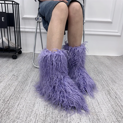 Fur Snow Boots for Winter. - Maison Novaire #