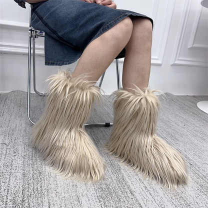 Fur Snow Boots for Winter. - Maison Novaire #